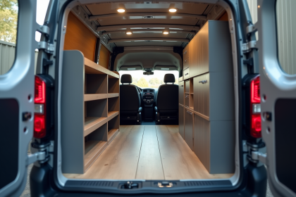 Intérieur organisé du Peugeot Expert vue de l'arrière