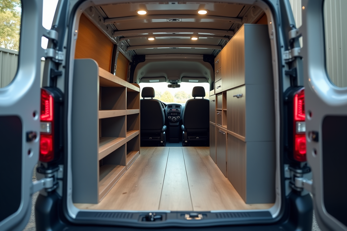 Intérieur organisé du Peugeot Expert vue de l'arrière