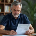 Homme examinant une carte grise française à son bureau, illustrant les démarches administratives pour une demi-exonération ou exonération totale de carte grise